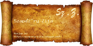 Szapáry Zita névjegykártya